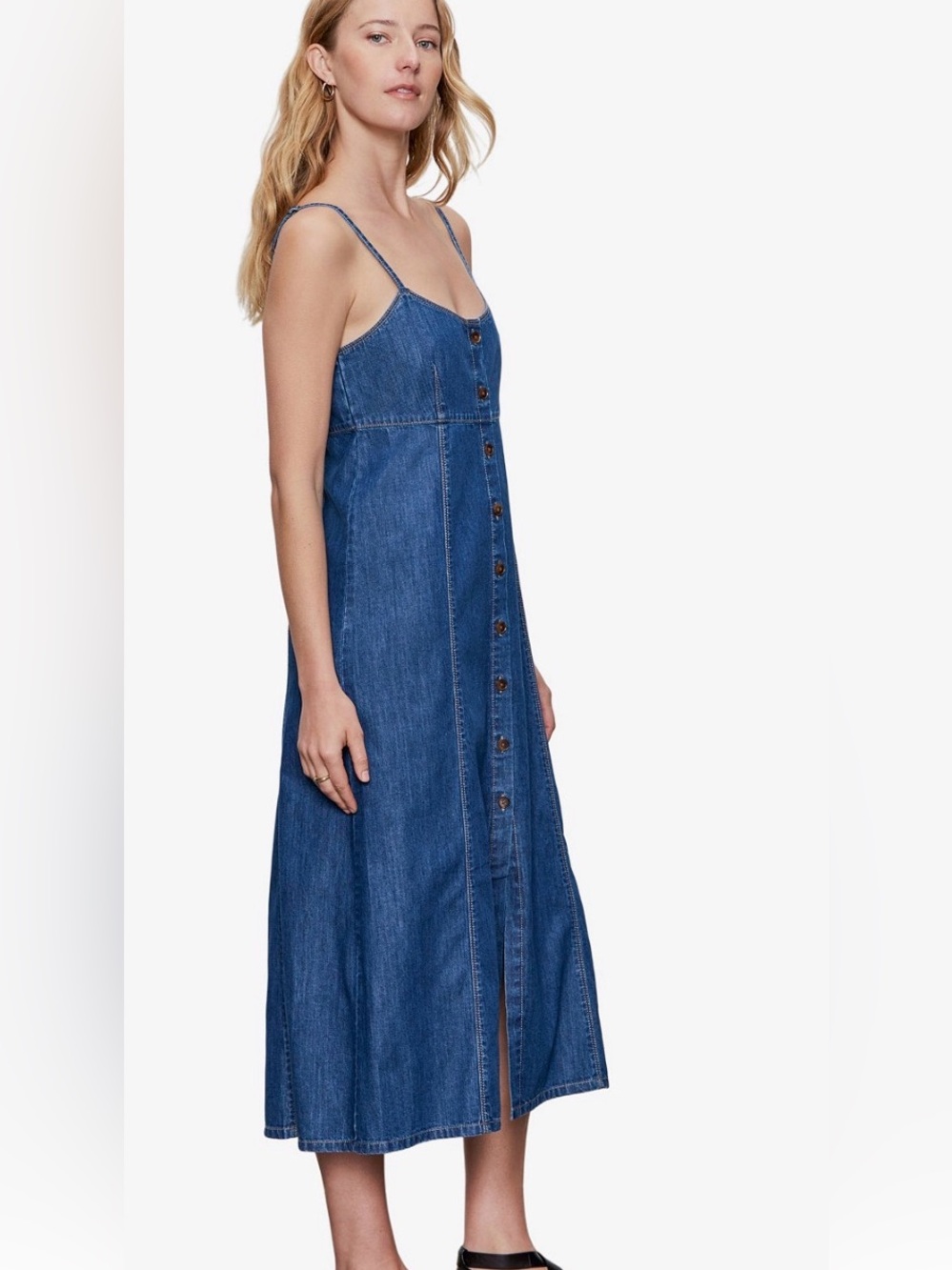 Sanctuary Women's Sweetheart Neck Wilder Spaghetti Straps Denim Dress - Picture 14 of 16